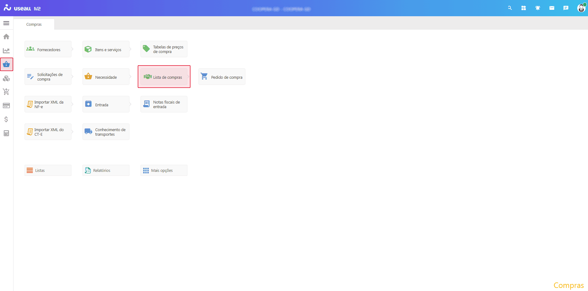 Acesso - Lista de compras