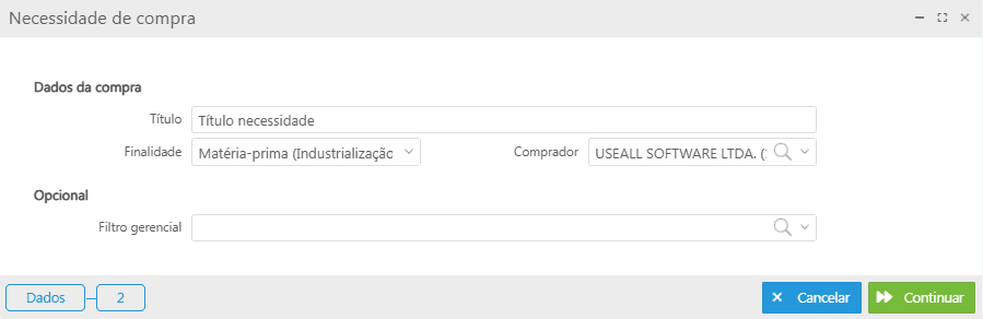 Necessidade de compra - Dados