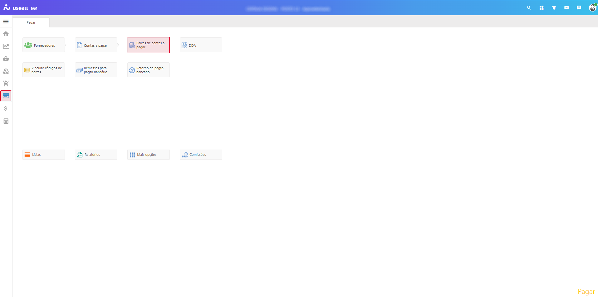 Baixa de contas a pagar