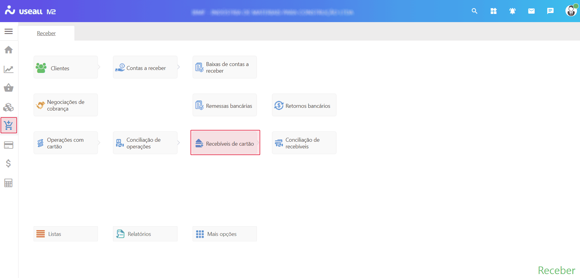 Recebíveis de cartão