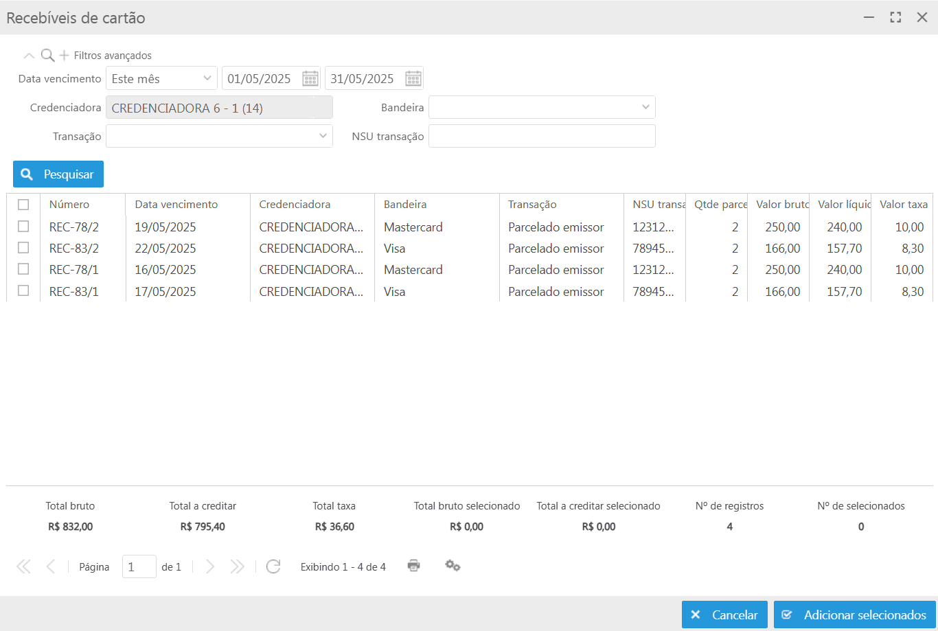 Adicionar mais movimentos