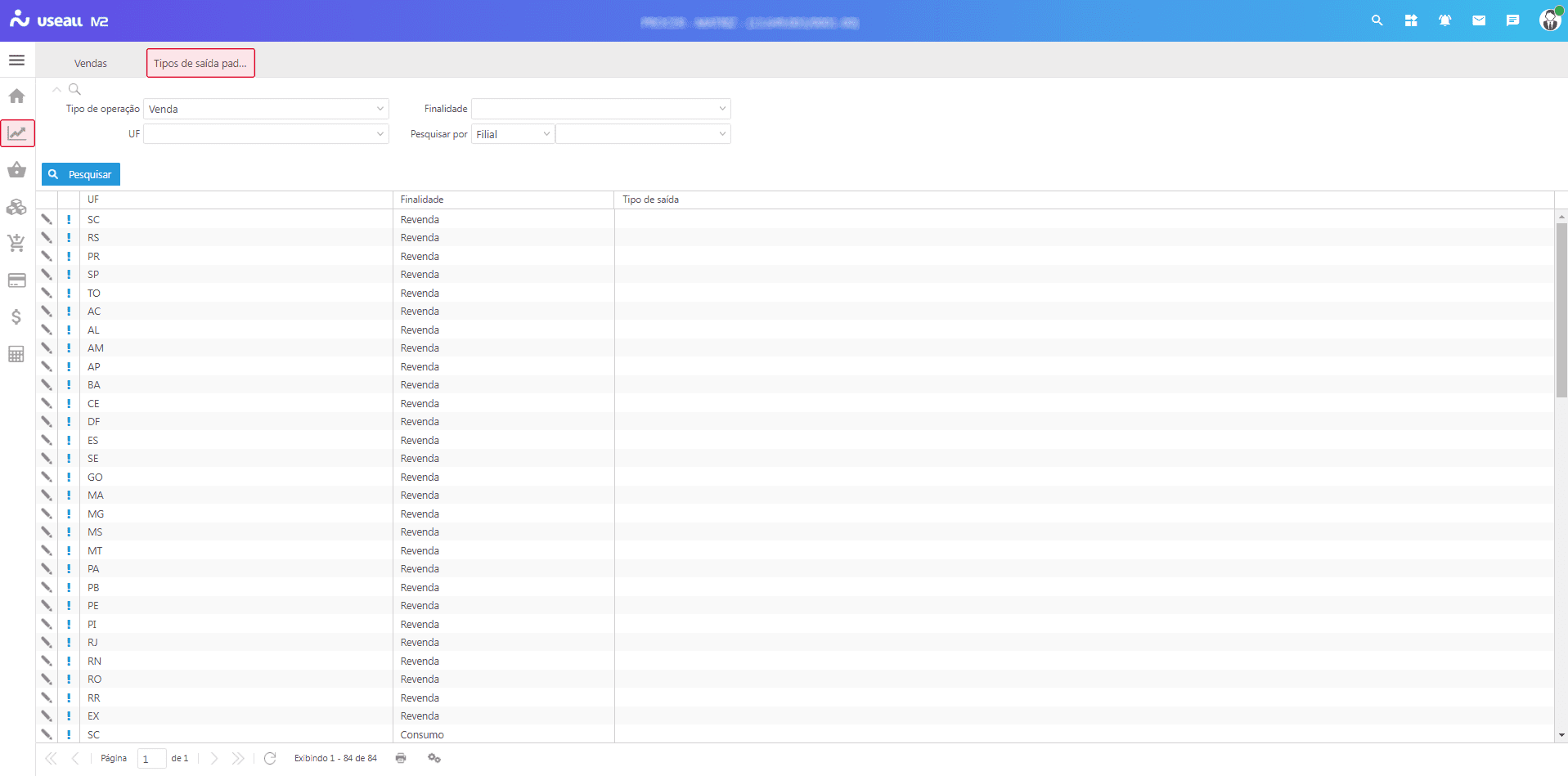 Grid - Consulta Tipos de saída padrão