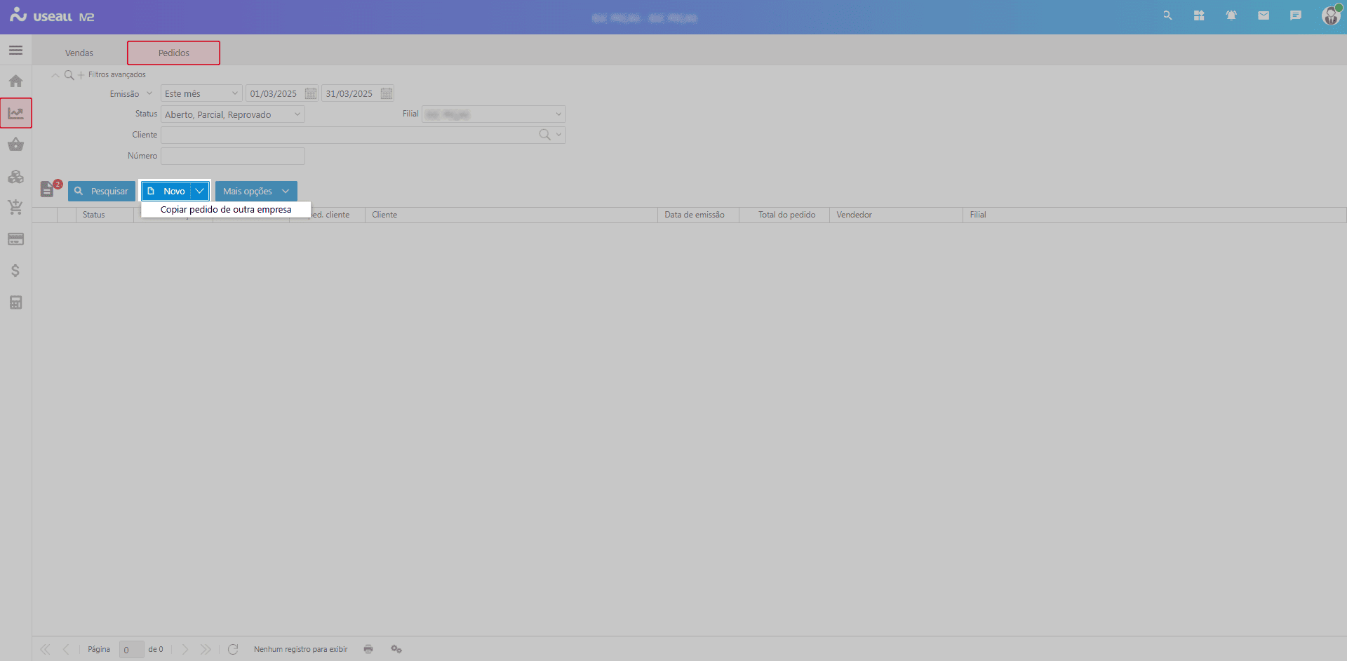 Copiar pedido de outra empresa