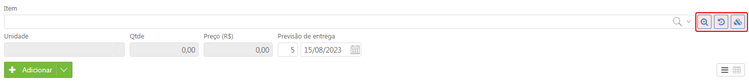 Item - Botões de interações